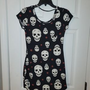 Black Skull/floral Dress